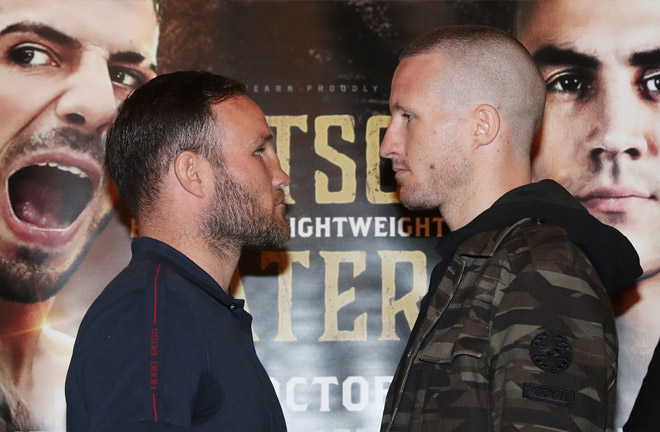 Foot-Davies face off ahead of their fight this Saturday night in Newcastle. Photo Credit: PUNCH-LINES 