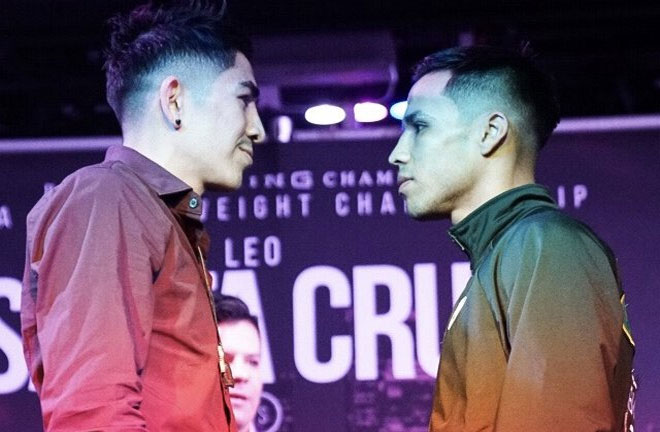 Santa Cruz-Rivera face off. Photo Credit: Boxing Scene