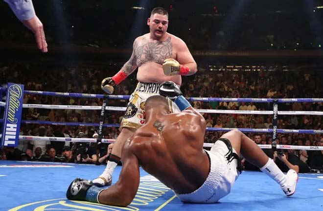 Ruiz Jr knocked Joshua down 4 times during the fight. Credit: The Guardian