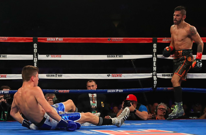 Luke Campbell hit the canvas against Jorge Linares.