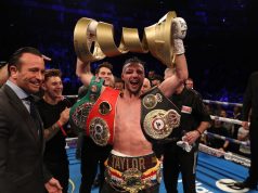 Josh Taylor holds the unified IBF and WBA titles as well as the Ring Magazine belts Photo Credit: Matchroom Boxing