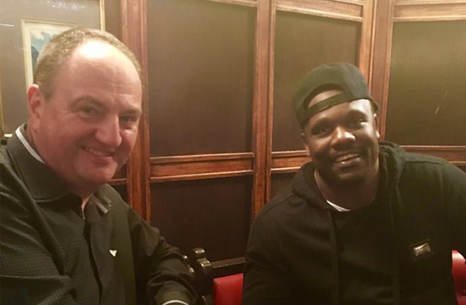 Steve Goodwin and Dereck Chisora. Photo credit: goodwinboxing.co.uk