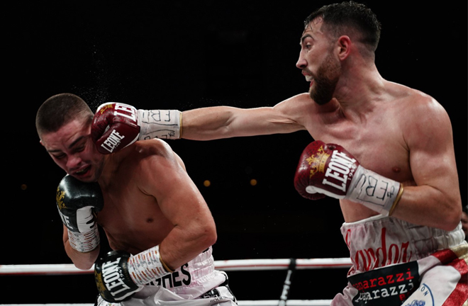 Sandor Martin battled past Joe Hughes to retain his European strap Credit: Matchroom Boxing