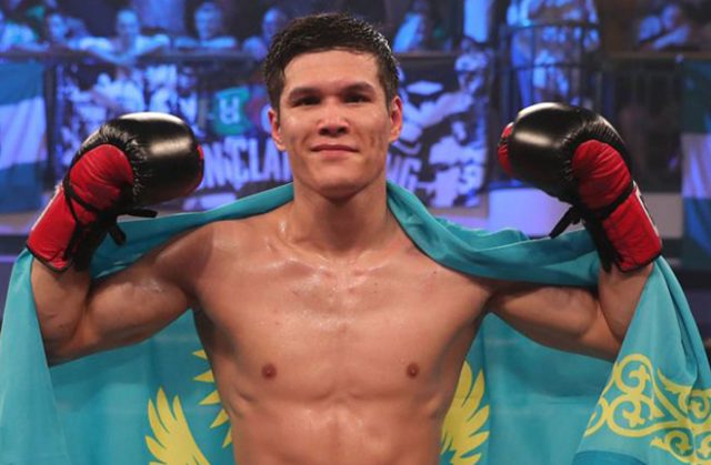 Olympic Gold medalist Daniyar Yeleussinov continues his charge against Alan Sanchez in Phoenix on Friday Credit: Sky Sports