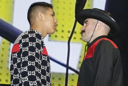 Jaime Munguia and Gary 'Spike' O'Sullivan face off. Photo credit: Boxing Scene