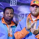 The calm before the storm. Jake Paul and his coach Shane Mosley at the weigh-in. Photo Credit: CBS Sports