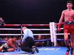 Ryan Garcia put Fonseca down on the canvas twice as he won with a first round KO on Friday night.