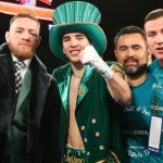 Conor McGregor, Mick Conlan, Manny Robles and Matt Macklin after Conlan’s debut victory. Photo Credit: The Guardian.