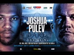 Anthony Joshua's world heavyweight title defence against Kubrat Pulev set for June 20th at Tottenham Hotspur Stadium has been postponed Credit: Matchroom Boxing