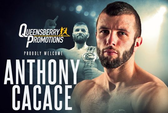 The British super-featherweight champion, Anthony Cacace, has signed with Frank Warren. Credit: Queensbury Promotions.