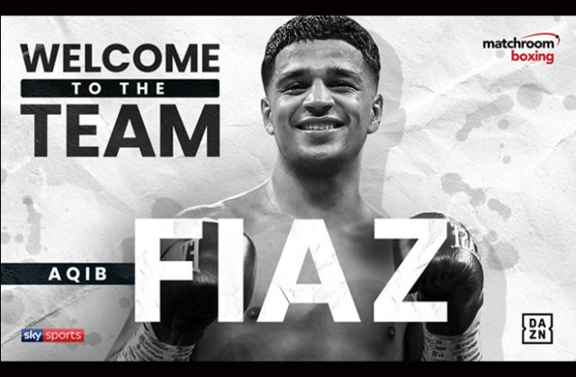 Unbeaten prospect Aqib Fiaz has signed with Eddie Hearn's Matchroom Boxing Credit: Matchroom Boxing