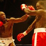 Johnny Nelson duding the heat of the battle. Photo Credit: The Mirror.