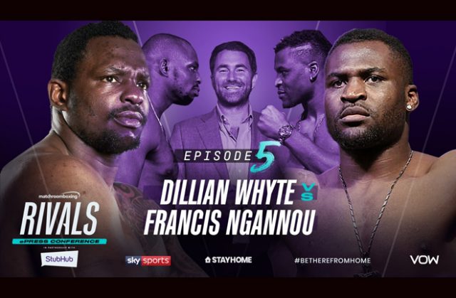 Dillian Whyte will come face-to-face with UFC star Francis Ngannou in an ePress Conference tomorrow Photo Credit: Matchroom Boxing