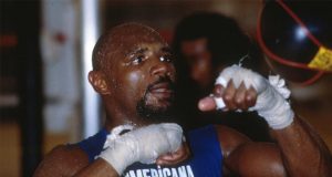 'Marvellous' Marvin Hagler in action on the speedball. Photo Credit: The Independent.
