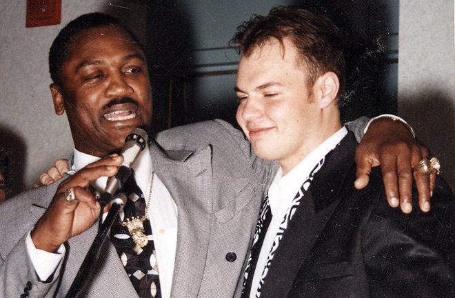 Joe Frazier with his one time student and true friend, Richard T Slone. Photo Credit: Richard T Slone