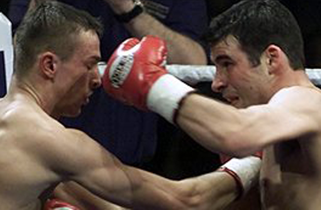 Calzaghe blew away Mario Veit inside a round in the first of two meetings between the pair in 2001 Photo Credit: BBC Sport