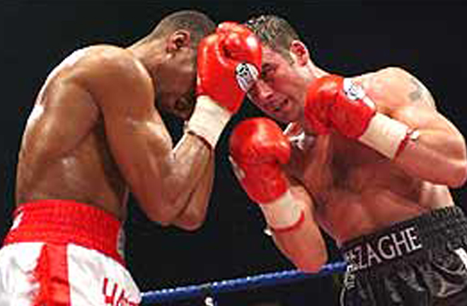 Calzaghe made a 10th successful defence against former World champion Charles Brewer in 2002 Photo Credit: BBC Sport