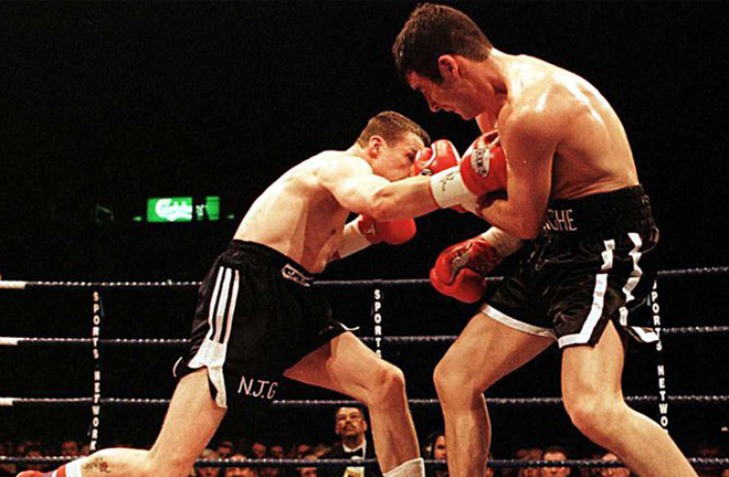 Calzaghe proved too much as he stopped Richie Woodhall in Sheffield in 2000 Photo Credit: Sky Sports