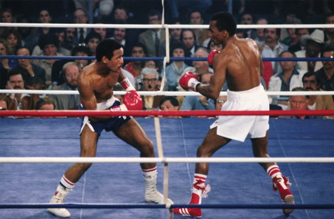 Sugar Ray Leonard claimed his first World title defeating Wilfried Benitez. Photo Credit: Ring TV