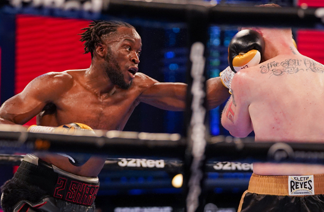 Denzel Bentley battled past Mick Hall who retired after six rounds Photo Credit: Queensberry Promotions