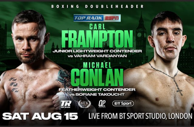 Carl Frampton and Michael Conlan return to the ring on August 15 Photo Credit: Top Rank