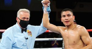 Vergil Ortiz stormed to a 16th straight stoppage victory against Samuel Vargas in Indio Photo Credit: Tom Hogan/HoganPhotos/Golden Boy Promotions