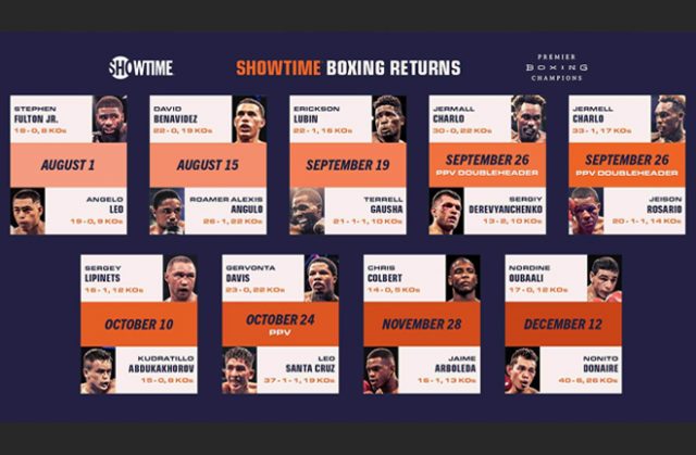 Premier Boxing Champions have announced their return on August 1 on SHOWTIME Photo Credit: PBC