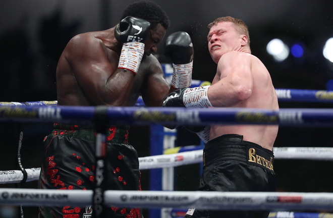 Whyte floored Povetkin twice in the fourth round Photo Credit: Mark Robinson/Matchroom Boxing