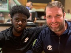 Adan Mohamed and his manager Alfie Warren. Photo Credit: Twitter / @alfieRwarren