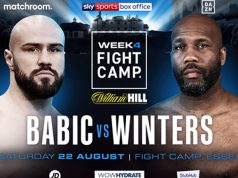 Alen Babic will clash with Shawndell Winters in the final Matchroom Fight Camp on Saturday Photo Credit: Matchroom Boxing