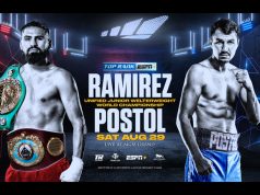 Jose Ramirez will defend his unified Light-Welterweight titles against Viktor Postol on August 29 in Las Vegas Photo Credit: Top Rank