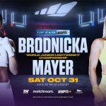 WBO Super Featherweight ruler Ewa Brodnicka clashes with Mikaela Mayer on October 31 in Las Vegas Photo Credit: Top Rank