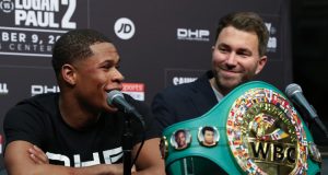 Devin Haney is set to defend his WBC Lightweight title against either Gary Russell Jr or Yuriorkis Gamboa in November, Eddie Hearn has confirmed Photo Credit: Matchroom Boxing