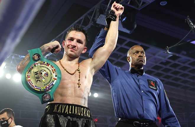 Kavaliauskas claimed the WBC Continental Americas Welterweight title Photo Credit: Mikey Williams / Top Rank