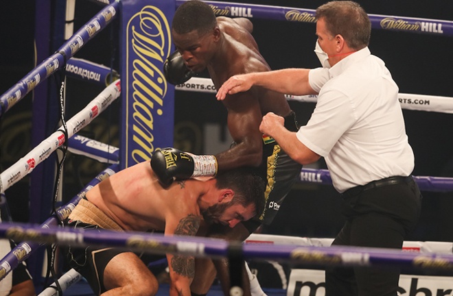 Buatsi rallied back to knock down and stop the tough Croat Photo Credit: Mark Robinson / Matchroom Boxing