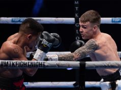 Jay Harris put in a convincing display to beat Marcel Braithwaite on Sunday Photo Credit: Scott Rawsthorne / MTK Global