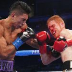 Mario Barrios knocked out the brave and bloodied Ryan Karl to retain his world title Photo Credit: Sean Michael Ham/Mayweather Promotions