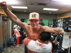 Canelo Alvarez celebrates after beating Callum Smith in Texas on Saturday night Photo Credit: Ed Mulholland/Matchroom Boxing