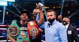 Errol Spence Jr defended his unified WBC and IBF Welterweight titles with a unanimous decision victory over Danny Garcia at the AT & T Stadium, Texas Photo Credit: Ryan Hafey/Premier Boxing Champions