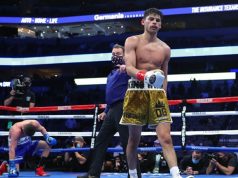 Ryan Garcia climbed off the canvas to stop Luke Campbell with a vicious body shot in Dallas on Saturday night Photo Credit: Tom Hogan-Hogan Photos/Golden Boy