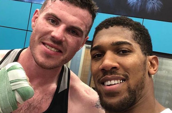 Campbell alongside unified Heavyweight world champion, Anthony Joshua in Sheffield Photo Credit: @nickcampbell1 Instagram