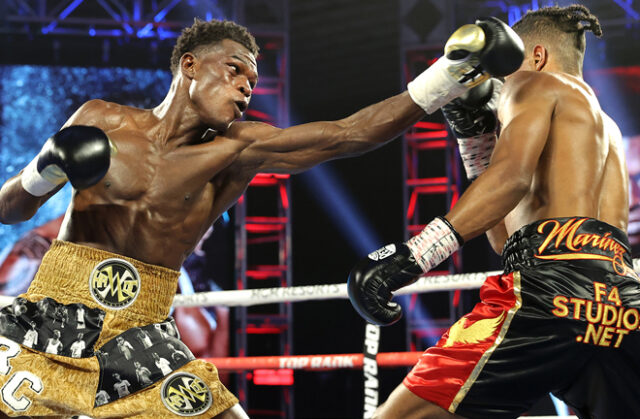 Richard Commey returned after over a year out to stop Jackson Marinez in Las Vegas Photo Credit: Mikey Williams/Top Rank via Getty Images