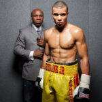 Chris Eubank Jr alongside father and former Super Middleweight world champion, Chris Eubank Sr Photo Credit: Mark Robinson/Poxon Sports