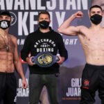 Josh Kelly and David Avanesyan made weight ahead of their European Welterweight title clash on Saturday night Photo Credit: Mark Robinson/Matchroom Boxing