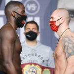 Lawrence Okolie and Krzysztof Glowacki both made weight ahead of their vacant WBO Cruiserweight title clash Photo Credit: Mark Robinson/Matchroom Boxing