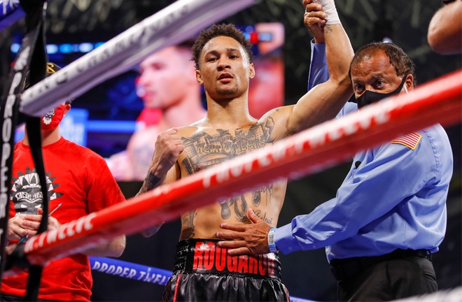 Regis Prograis stayed on course for another world title shot beating Ivan Redkach via a technical decision Photo Credit: Esther Lin/SHOWTIME