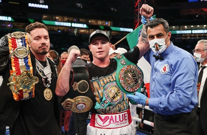 Canelo puts his WBC and WBA super middleweight world titles on the line.  Photo: Ed Mulholland/Matchroom