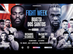 Joshua Buatsi defends his WBA International Light Heavyweight title against Daniel Blenda Dos Santos in Manchester on Saturday