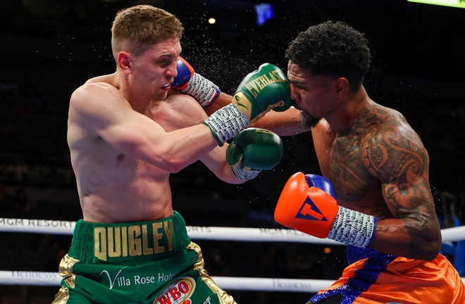 Jason Quigley battled past Shane Mosley after a gripping Middleweight contest Photo Credit: Ed Mulholland/Matchroom Boxing