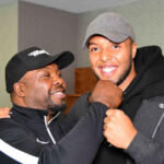 Fox alongside father and trainer Don Charles Photo Credit: Instagram @gfoxboxing